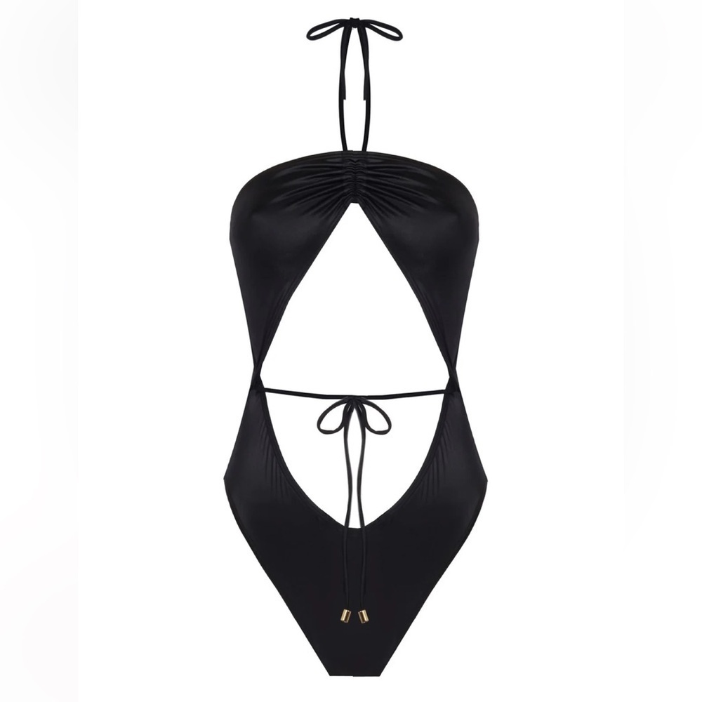 Normaillot Art of Stillness Black One-Piece Swimsuit | Size Small